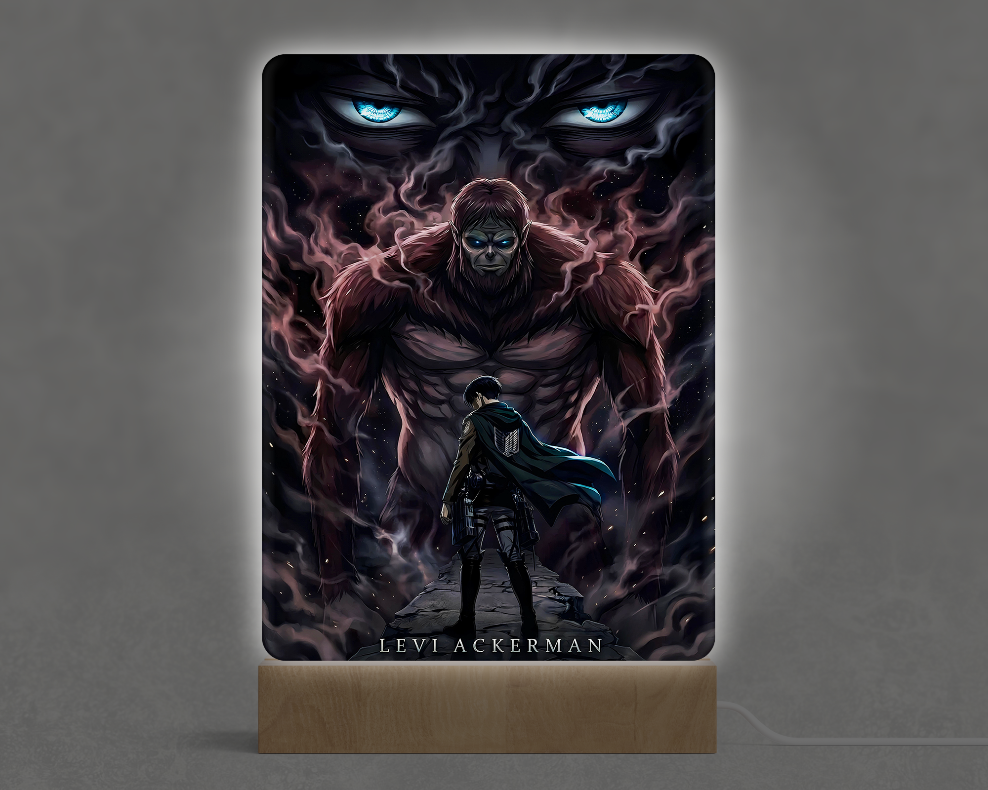 Lámpara Levi Ackerman vs Titan Bestia